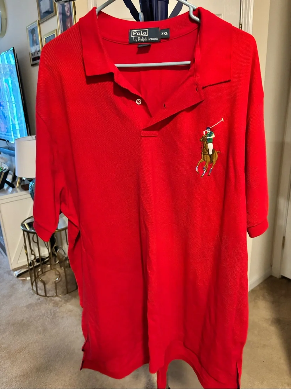 Ralph Lauren Red Polo Shirt with Black Label